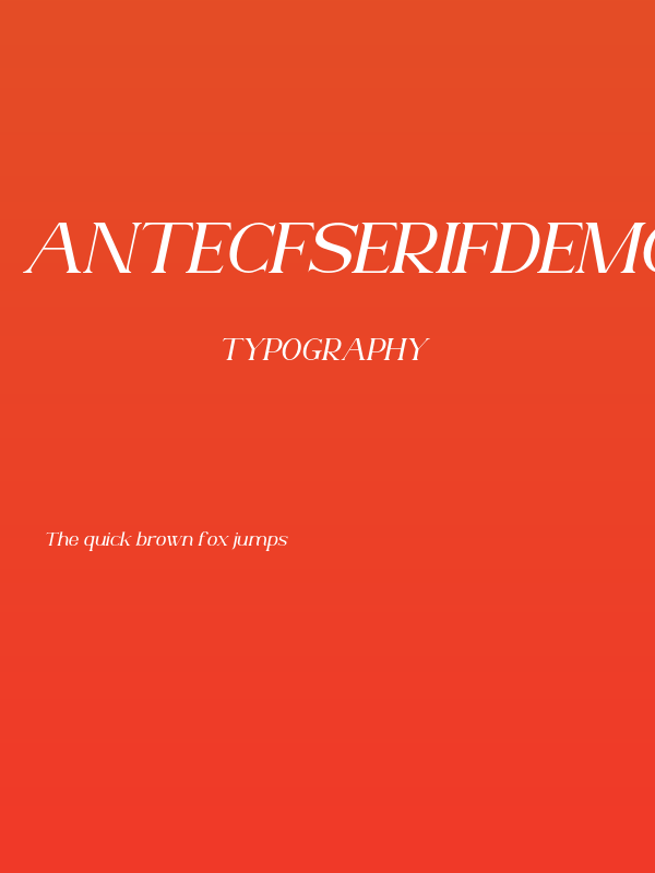 AnteCfSerifDemo-Italic Poster