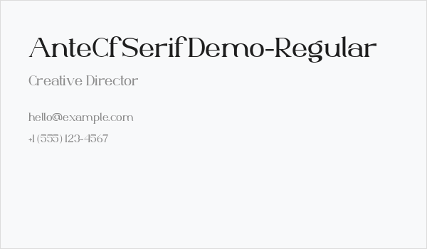 AnteCfSerifDemo-Regular Business Card