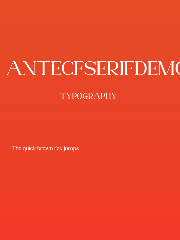 AnteCfSerifDemo-Regular Poster