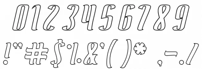 Antelope Run-Hollow Font OTHER CHARS