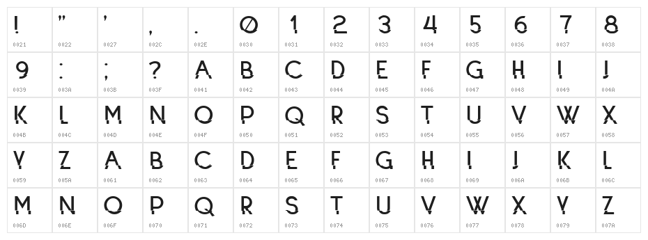 Antenna Regular Character Map