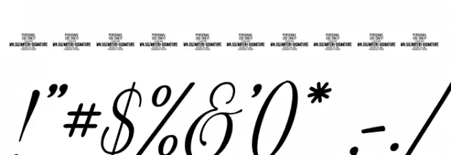 Anteri Signature PERSONAL USE Regular Font OTHER CHARS