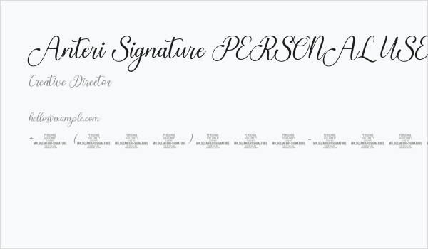 Anteri Signature PERSONAL USE Regular Business Card