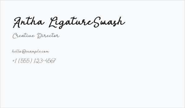 Antha LigatureSwash Business Card