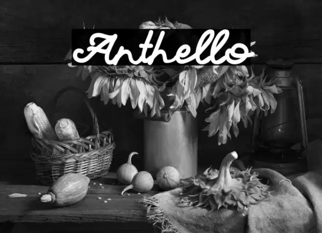 Anthello Font examples