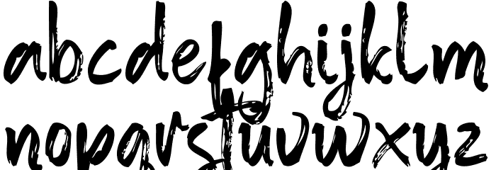 Anther Brush Font LOWERCASE