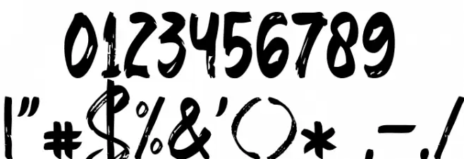 AntherBrush Font OTHER CHARS