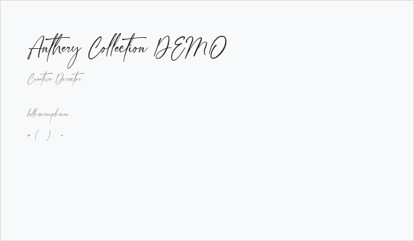 Anthery Collection DEMO Business Card