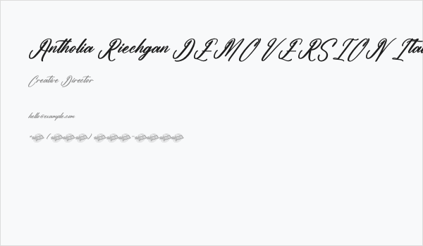 Antholia Riechgan DEMO VERSION Italic Business Card