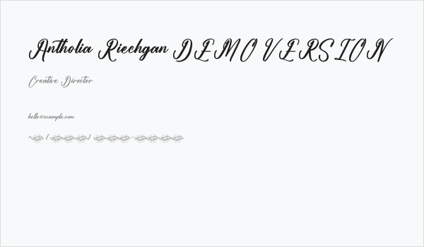 Antholia Riechgan DEMO VERSION Business Card