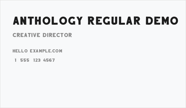 Anthology Regular DEMO Business Card