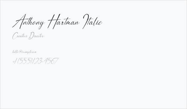 Anthony Hartman Italic Business Card