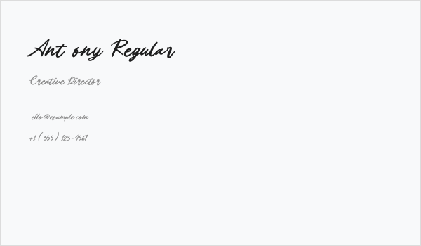 Anthony Regular Business Card
