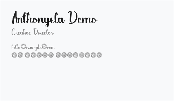 Anthonyela Demo Business Card