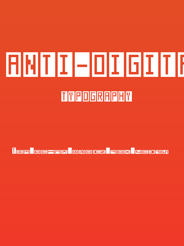 Anti-Digital Regular Poster