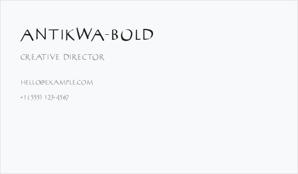 AntiKwa-Bold Business Card