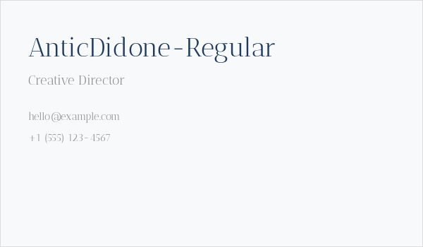 AnticDidone-Regular Business Card