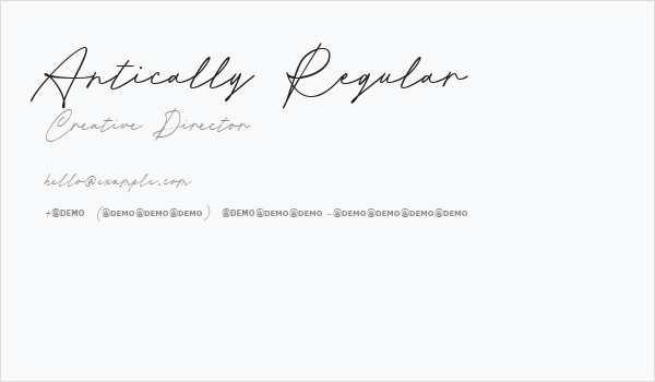 Antically Regular Business Card