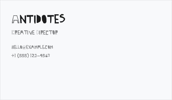 Antidotes Business Card