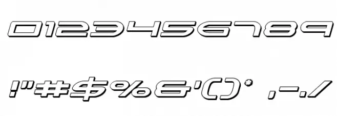 Antietam 3D Italic Font OTHER CHARS