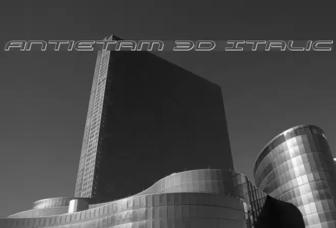 Antietam 3D Italic Font examples