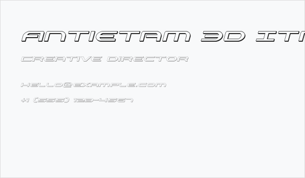 Antietam 3D Italic Business Card