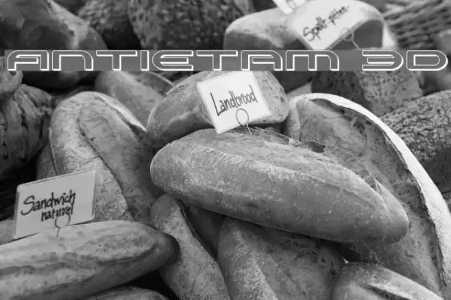 Antietam 3D Font examples