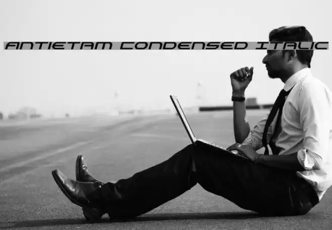 Antietam Condensed Italic Font examples