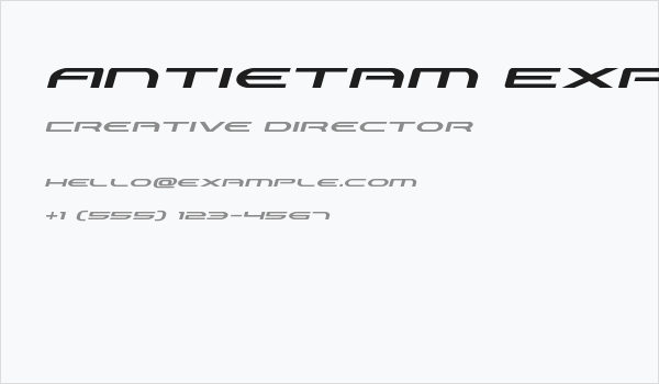 Antietam Expanded Italic Business Card