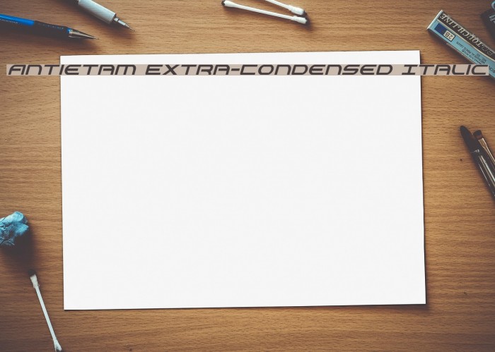 Antietam Extra-Condensed Italic Font examples