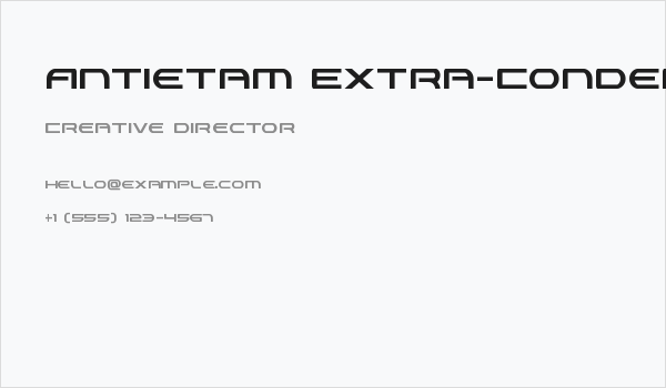 Antietam Extra-Condensed Business Card