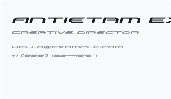 Antietam Extra-Expanded Italic Business Card