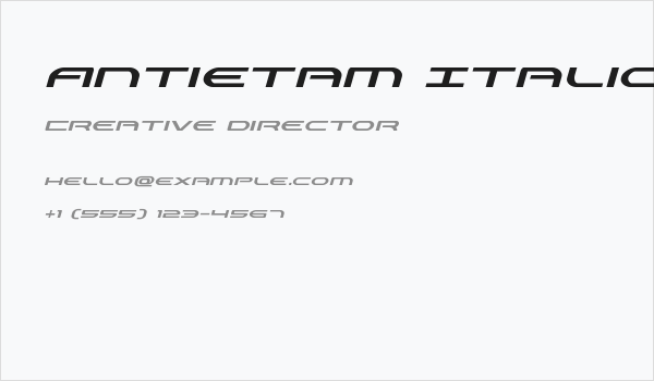 Antietam Italic Business Card