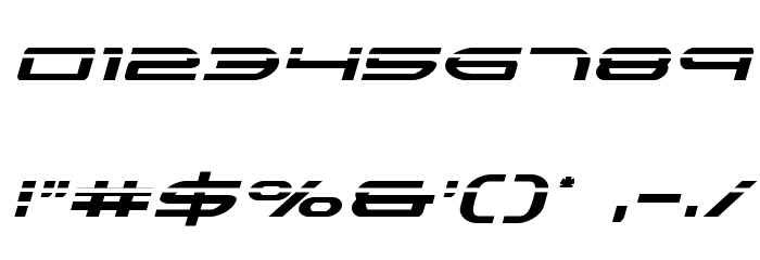 Antietam Laser Italic Font OTHER CHARS