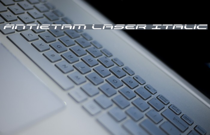 Antietam Laser Italic Font examples
