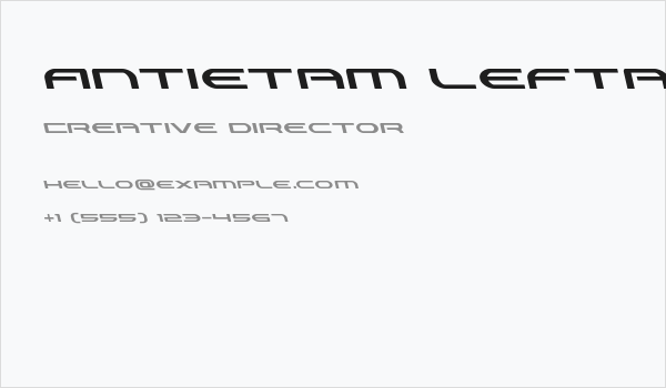 Antietam Leftalic Business Card