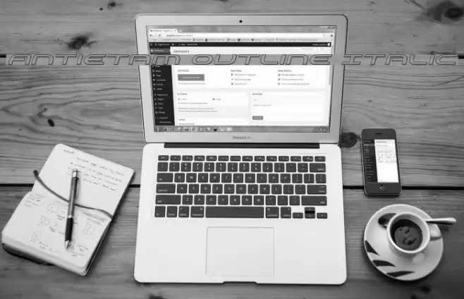 Antietam Outline Italic Font examples