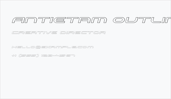Antietam Outline Italic Business Card