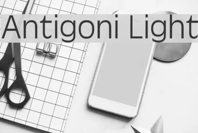 Antigoni Light Font examples