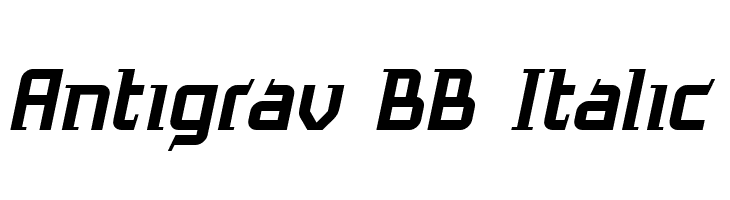 Antigrav BB Italic  font caratteri gratis