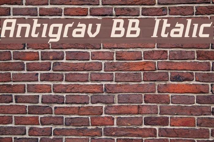 Antigrav BB Italic Font examples