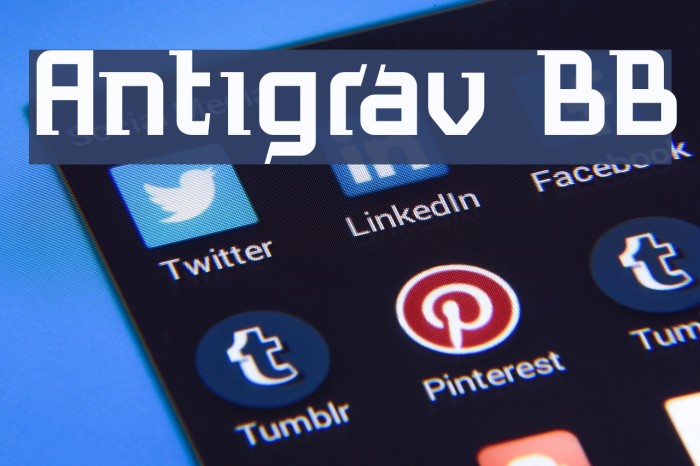 Antigrav BB Font examples