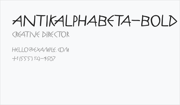 AntikAlphaBeta-Bold Business Card