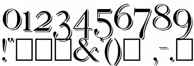 Antikvar Shadow Roman Font OTHER CHARS