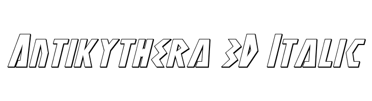 Antikythera 3D Italic Font