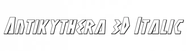 Antikythera 3D Italic  font caratteri gratis