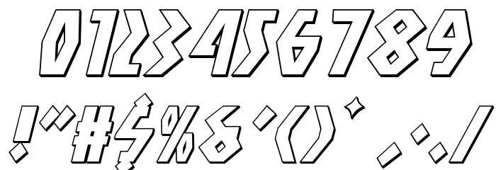 Antikythera 3D Italic Font OTHER CHARS