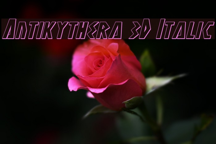 Antikythera 3D Italic Font examples