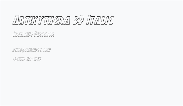 Antikythera 3D Italic Business Card