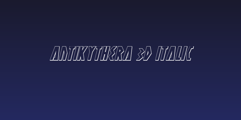 Antikythera 3D Italic Social Header